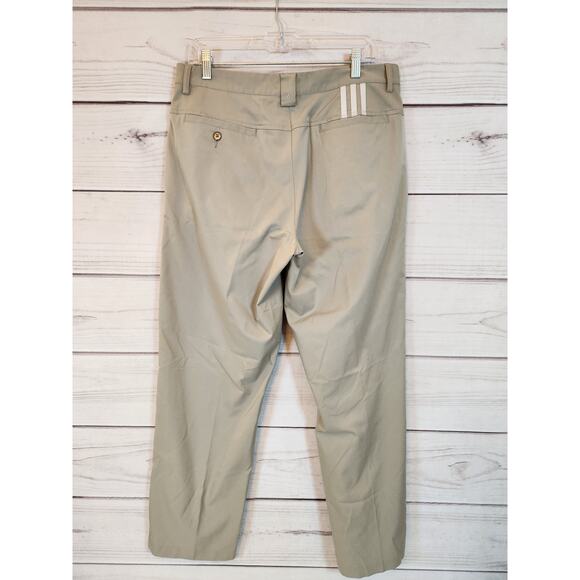 Adidas Clima Lite Mens Beige Solid Straight Leg Khaki Pants Size 32X30 - Picture 2 of 7